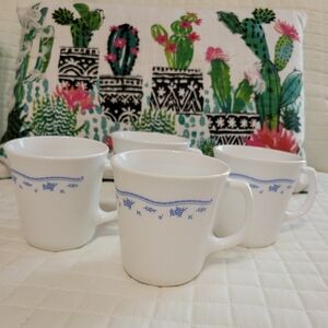 Corningware Vintage Coffee Cups, 8oz, Morning Blue, Set of 4, EUC